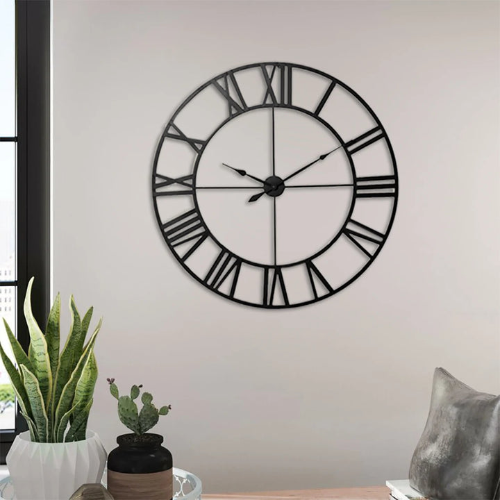 Vintage Wall Clock – Large Roman Numeral Analogue Clock for Home & Living Room Décor.