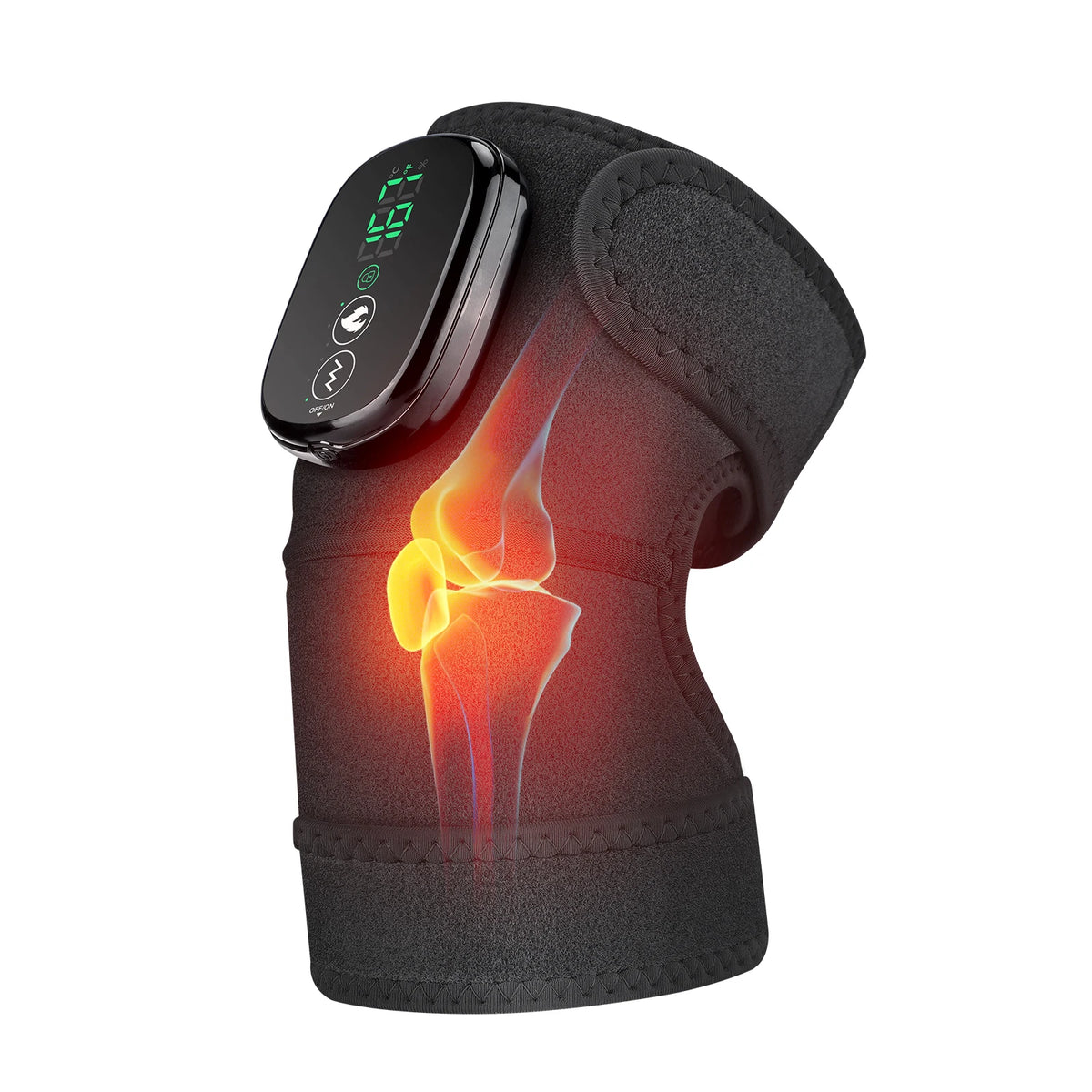3-in-1 Heated Vibration Knee Massager with 5000mAh Rechargeable Battery