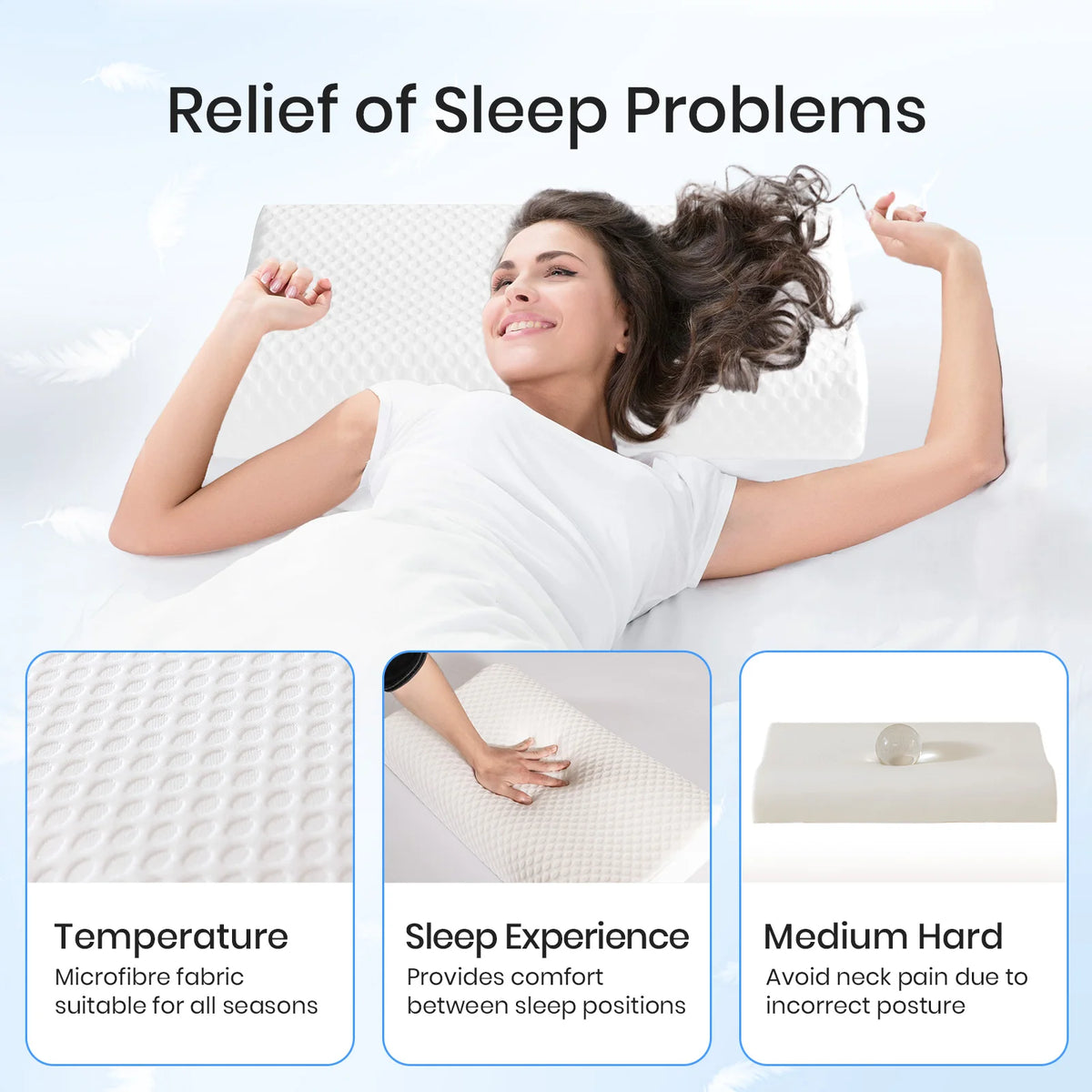 Orthopaedic Memory Foam Pillow – Neck & Spine Support.