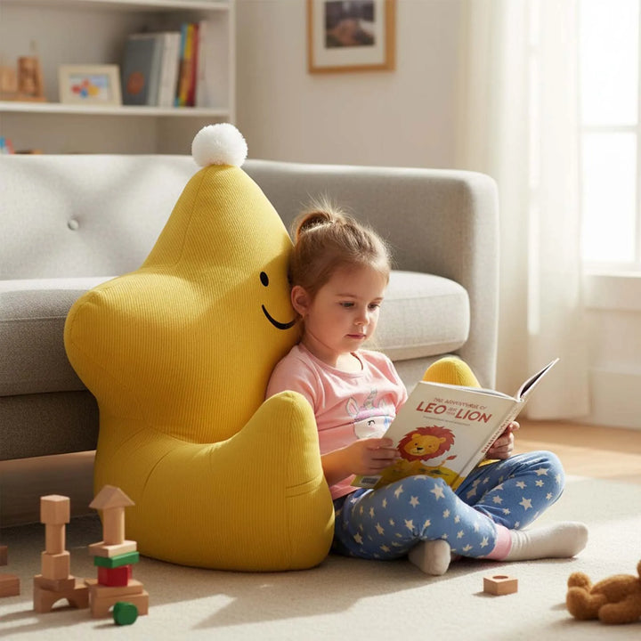 Kids & Teens Reading Pillow with Backrest & Armrests – Large Support Cushion for Bed, Gaming & Relaxing.