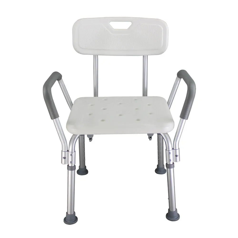Medical Shower Chair with Backrest & Handles – Adjustable Height, Non-Slip Bath Seat.