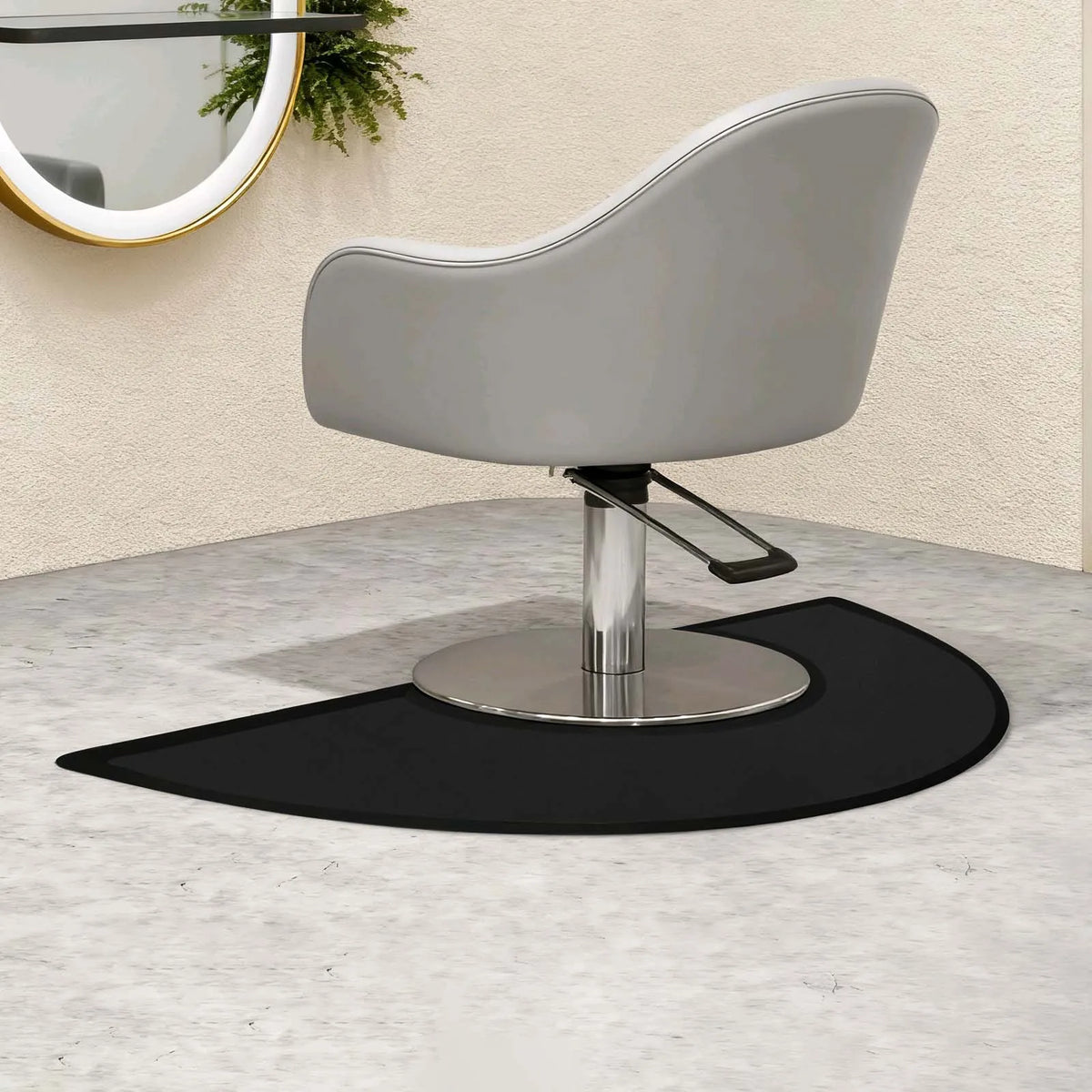 Salon Anti-Fatigue Floor Mat – 90 × 150cm Semicircular Barber & Hairdressing Mat.