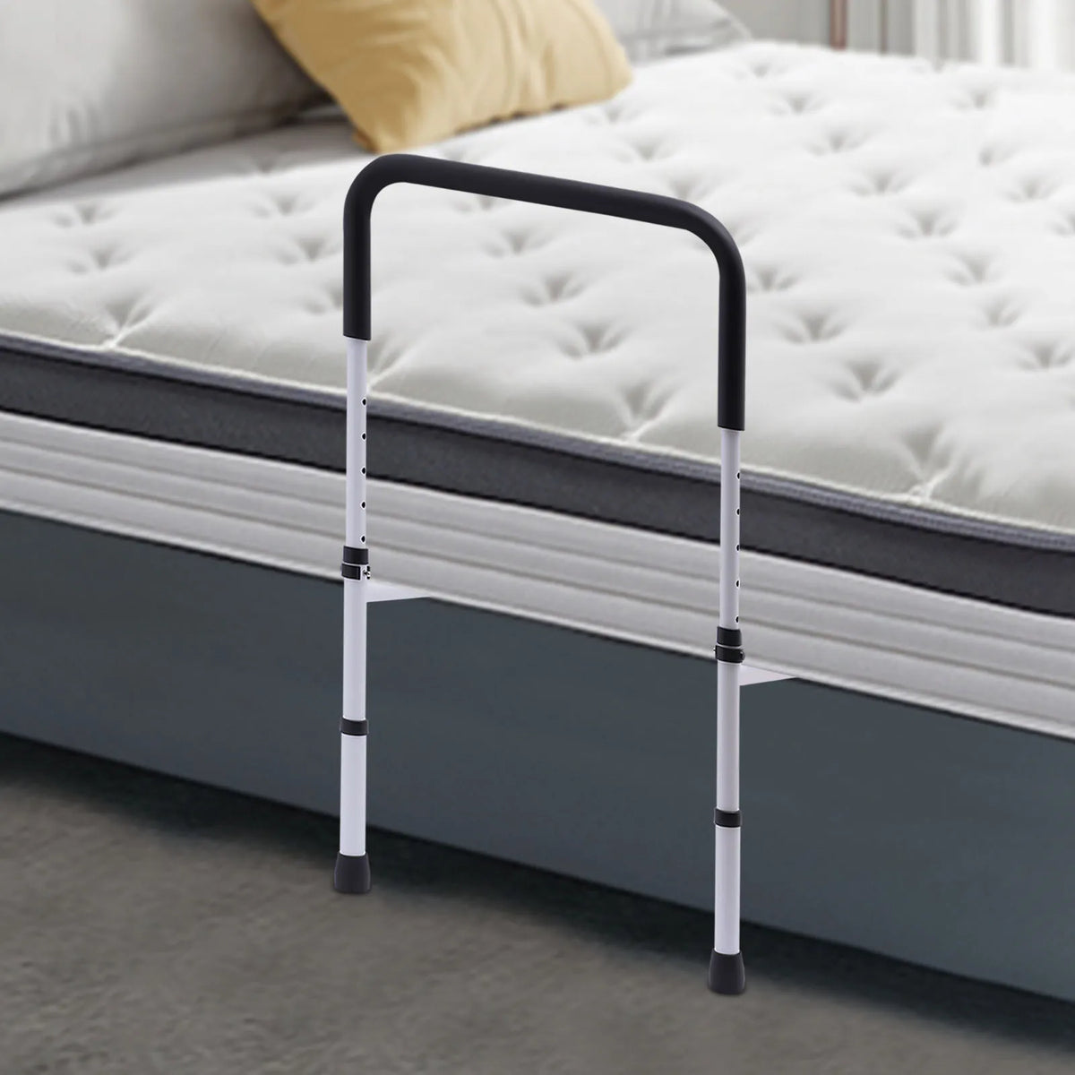 Adjustable Height Bed Rail – Non-Slip Floor-Standing Bedside Grab Bar for Adults & Elderly.