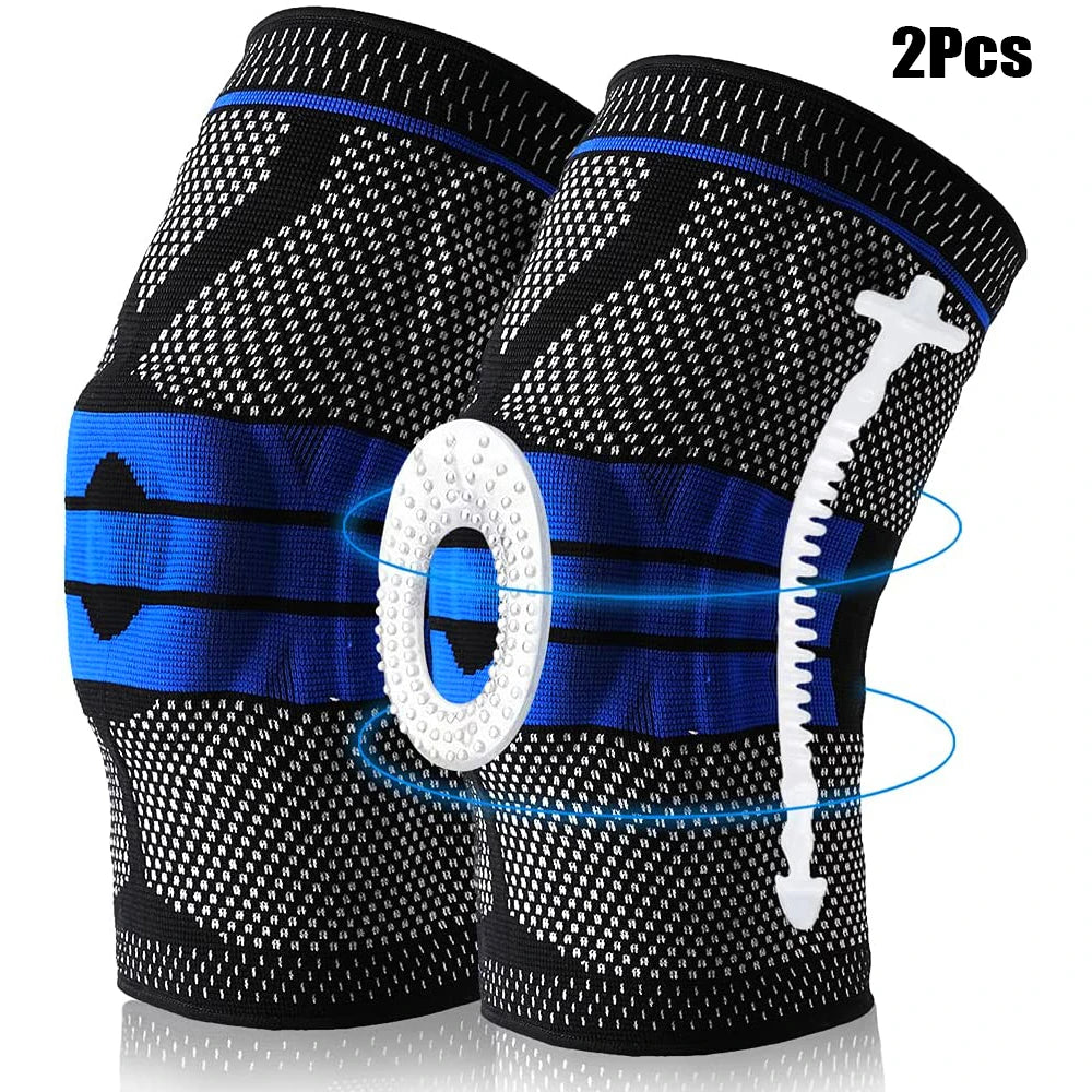 Silicone Padded Knee Support Sleeves for Sports & Fitness.