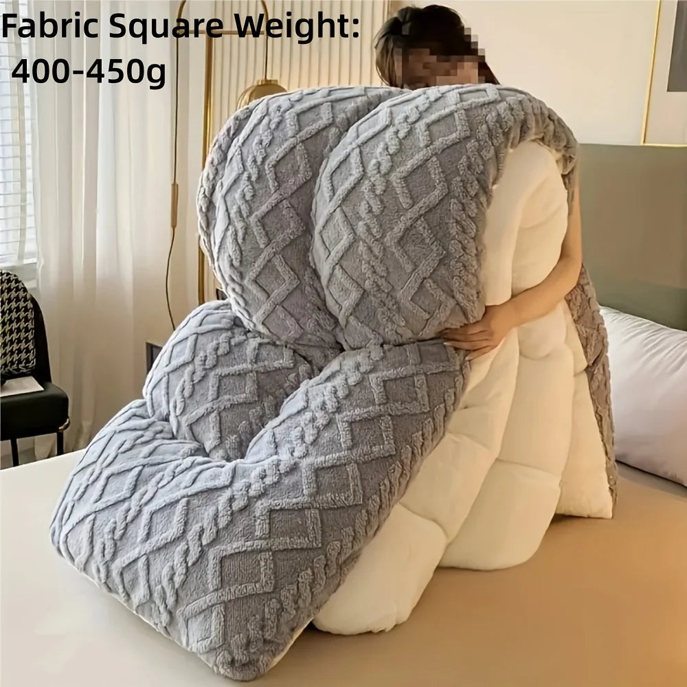 Winter Milk Velvet Comforter – Thick & Warm Anti-Static Blanket, Cozy Heavyweight Bedding.