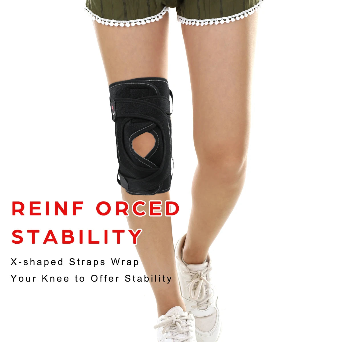 Hinged Knee Support Brace with Side Stabilisers for Men & Women.