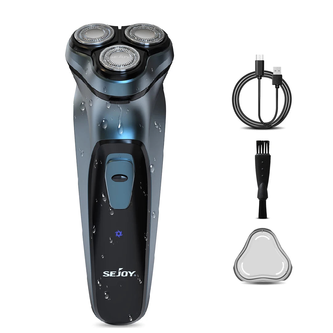 Men's Electric Shaver – 3D Floating Head Beard Trimmer, Portable Rechargeable Razor with Nose Hair Trimmer.