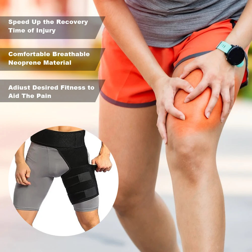 Hip & Groin Support Brace – Adjustable Compression Wrap for Men & Women.