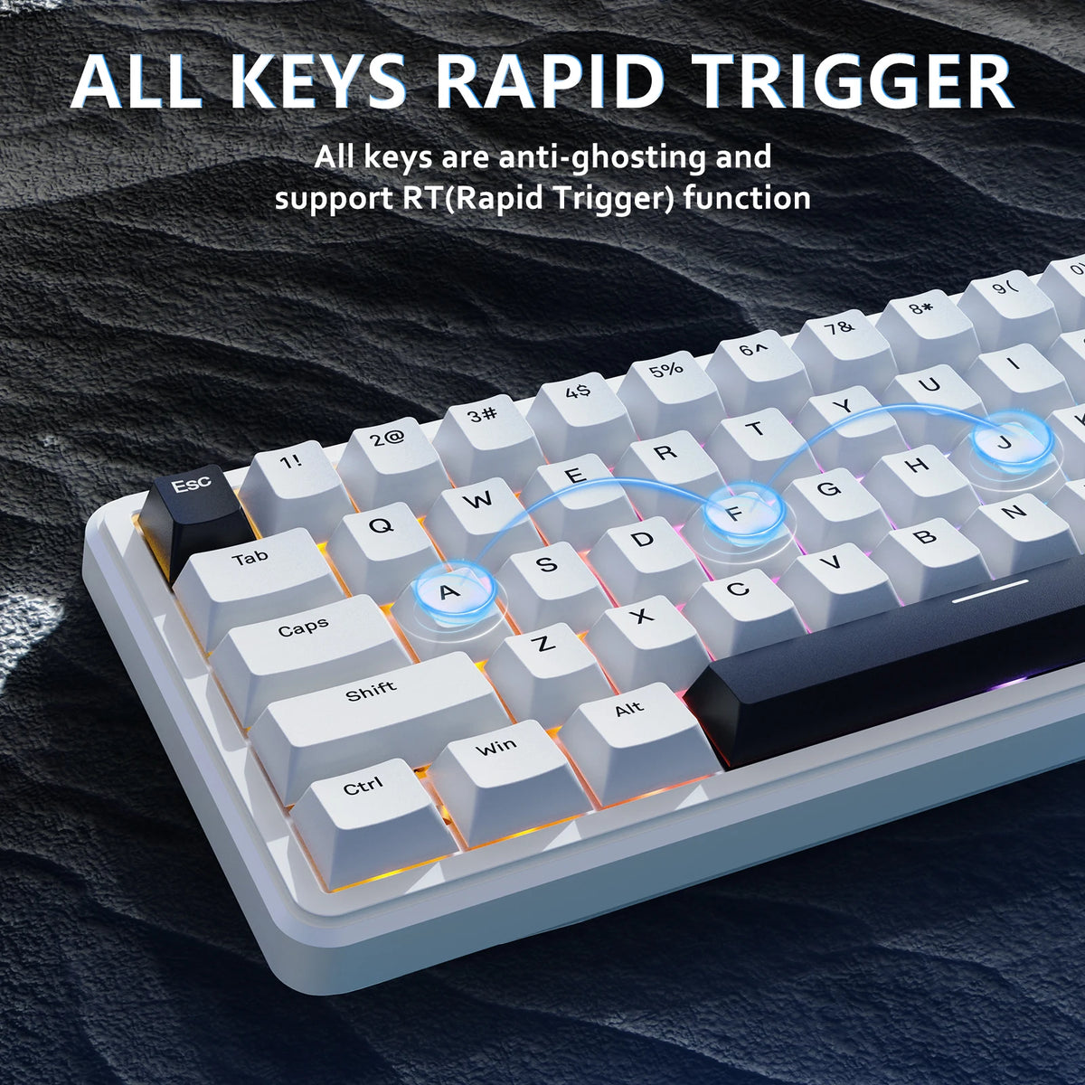 ATTACK SHARK X65 HE Magnetic Switch Gaming Keyboard – 65% Rapid Trigger, 8000Hz Polling.