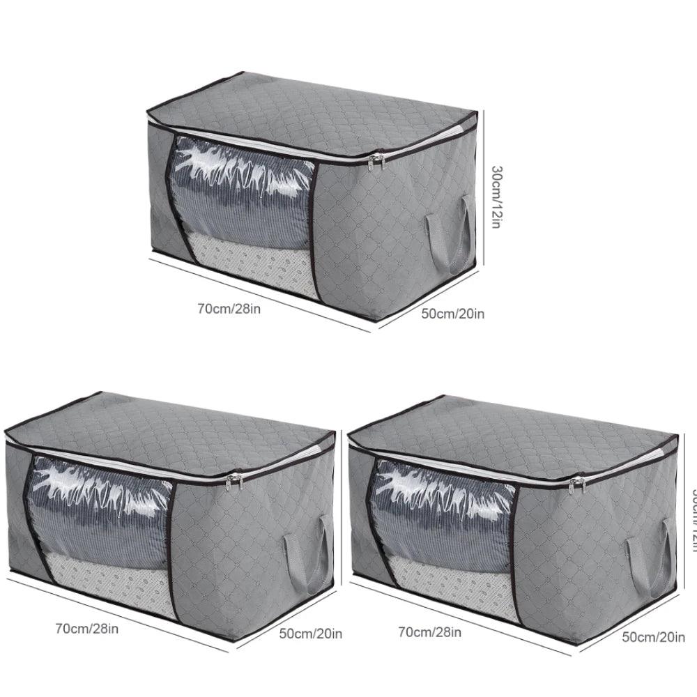 3-Piece Large Storage Bags – Non-Woven Clothes, Quilt & Moving Organiser Bags.