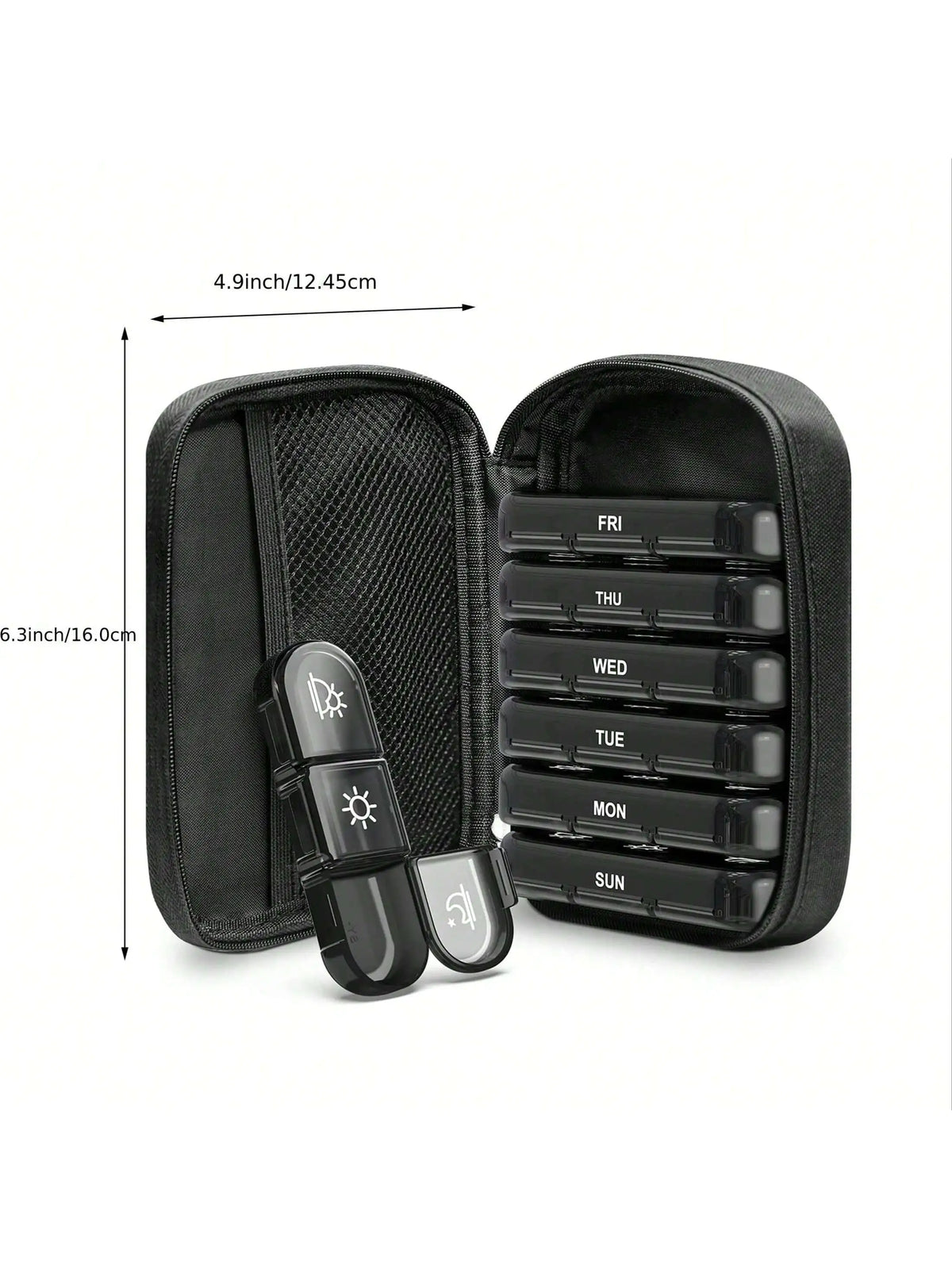 Weekly Pill Organizer 4 Times a Day with a Business Stylish Bag, Portable Pill Box 7 Day with 28 Compartments .