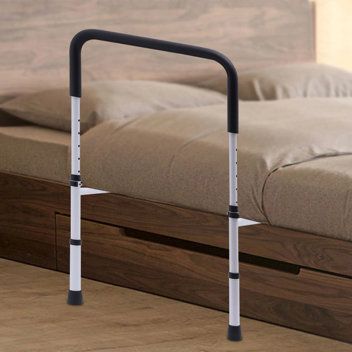 Adjustable Height Bed Rail – Non-Slip Floor-Standing Bedside Grab Bar for Adults & Elderly.