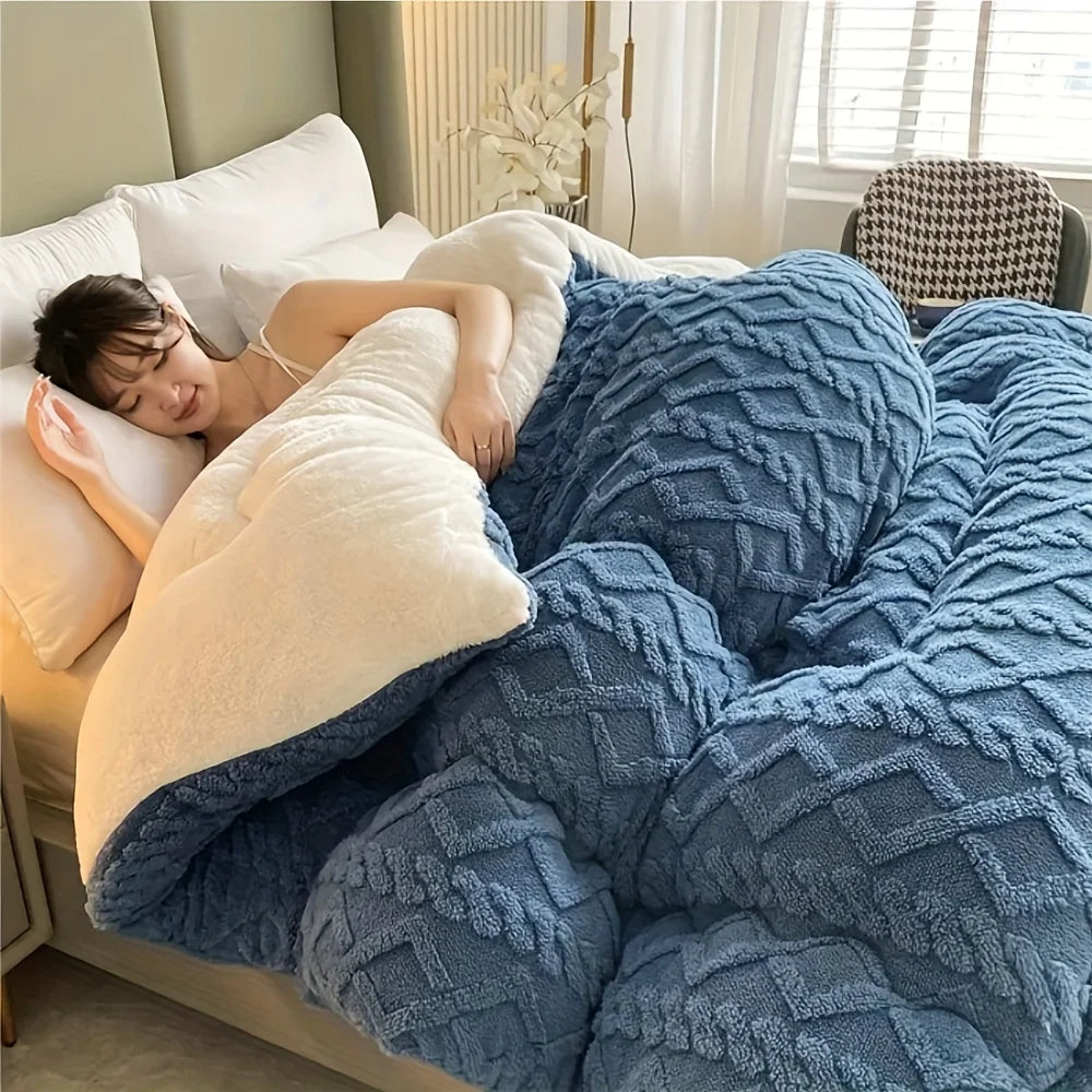 Winter Milk Velvet Comforter – Thick & Warm Anti-Static Blanket, Cozy Heavyweight Bedding.