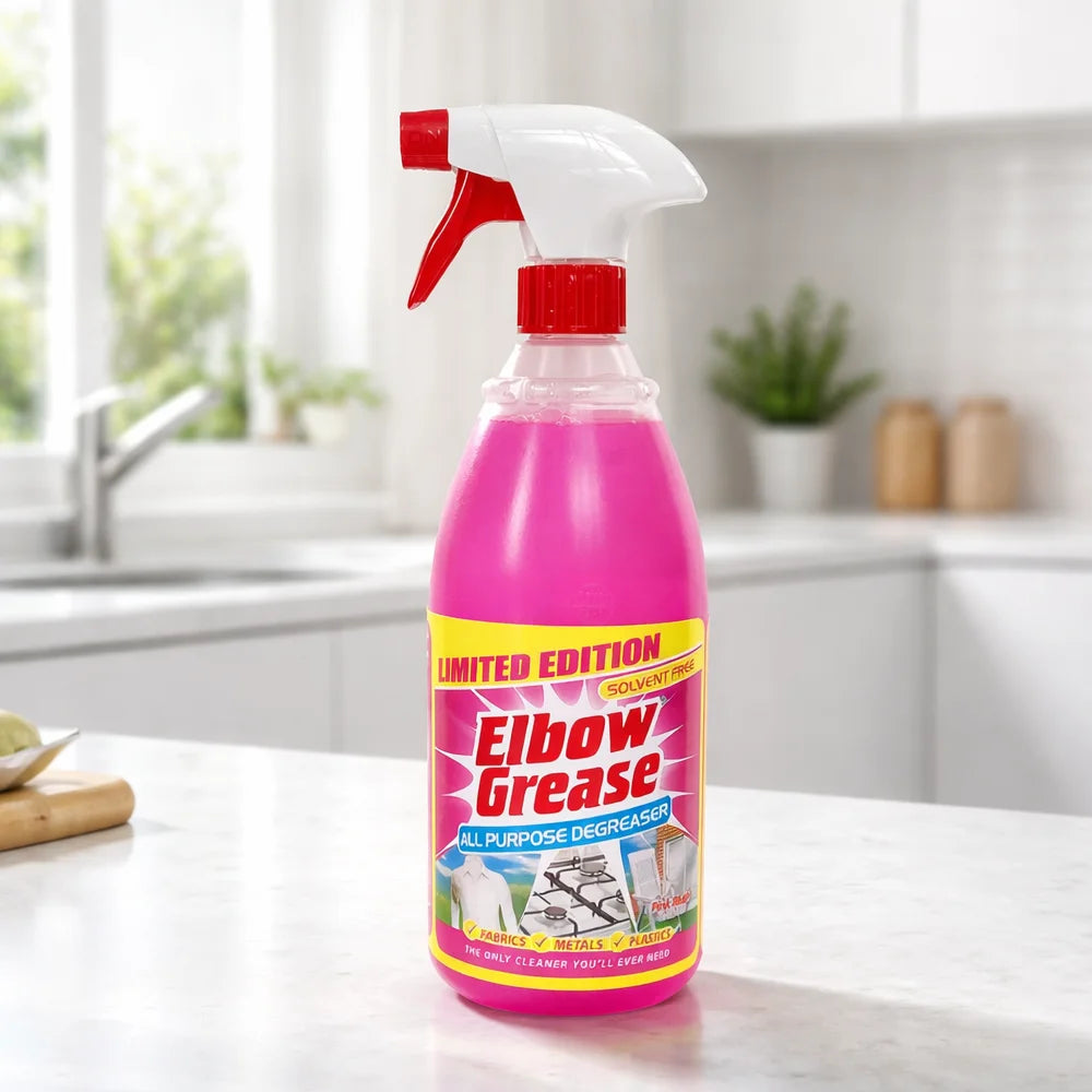 Elbow Grease All-Purpose Degreaser Pink Blush 1L – Limited Edition Solvent-Free Multi-Surface Cleaner.