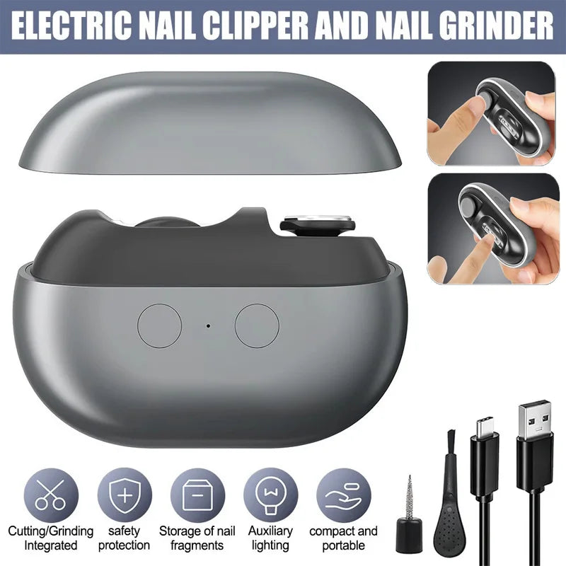 Electric Nail Clippers – Automatic Smart Toenail Trimmer with LED Light for Thick Toenails, Seniors & Adults.