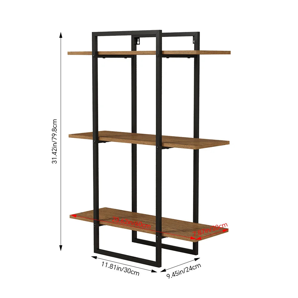 Voltsify 3-Tier Modern Wall-Mounted Floating Shelves.
