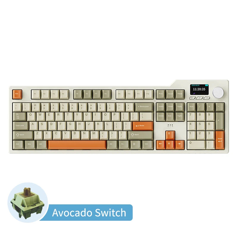 AJAZZ AK35I V3 104-Key Gasket Mechanical Keyboard – TFT Display, RGB, Hot-Swap & Tri-Mode.