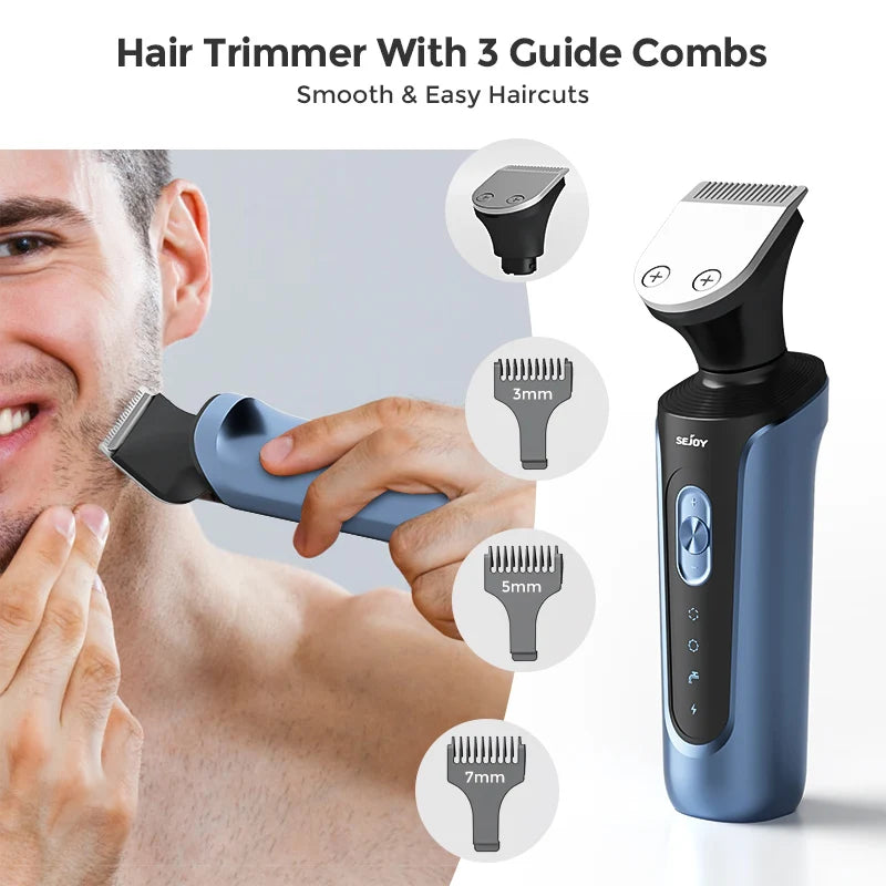 Men's Electric Shaver – 3D Floating Head Beard Trimmer, Portable Rechargeable Razor with Nose Hair Trimmer.