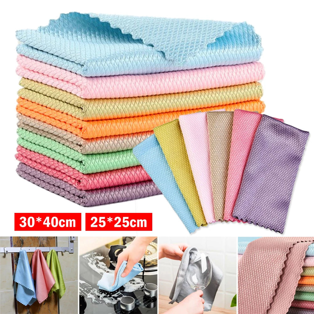 5/10-Piece NanoScale Streak-Free Cleaning Cloths – Reusable Miracle Polishing Cloths for Glass, Mirrors, Kitchen & Home.