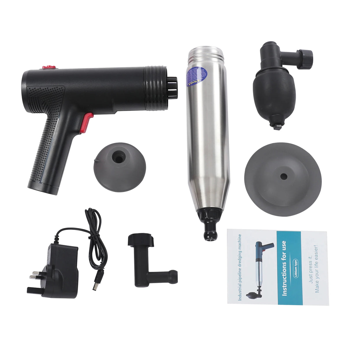 Electric High-Pressure Toilet Plunger – Automatic Drain Unclogging Pump for Squat Toilets, Floor Drains & Bathroom Sinks.