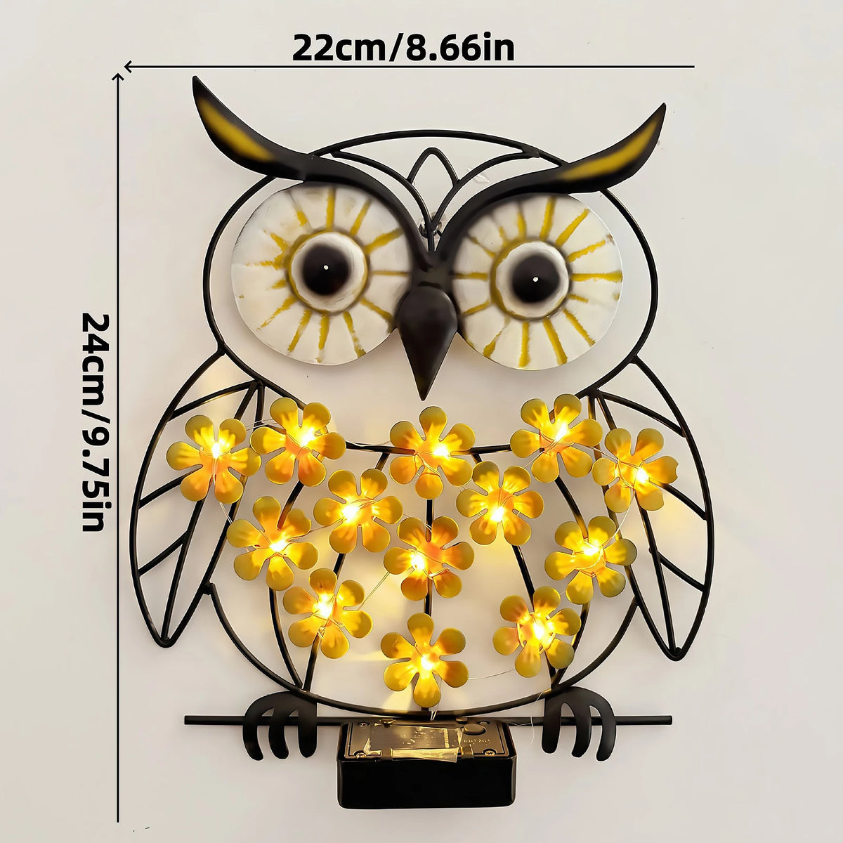 LED Solar Metal Wall Lights – Butterfly, Bee & Owl Garden Decoration Lamps.
