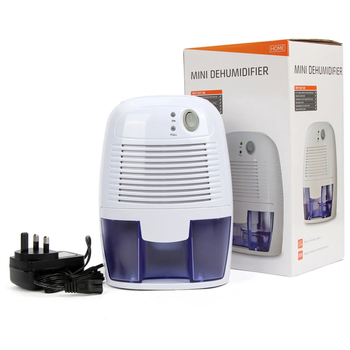 Electric Dehumidifier – Compact Moisture Absorber with 500ml Water Tank, Automatic Shut-Off for Bedroom, Bathroom & Small Rooms