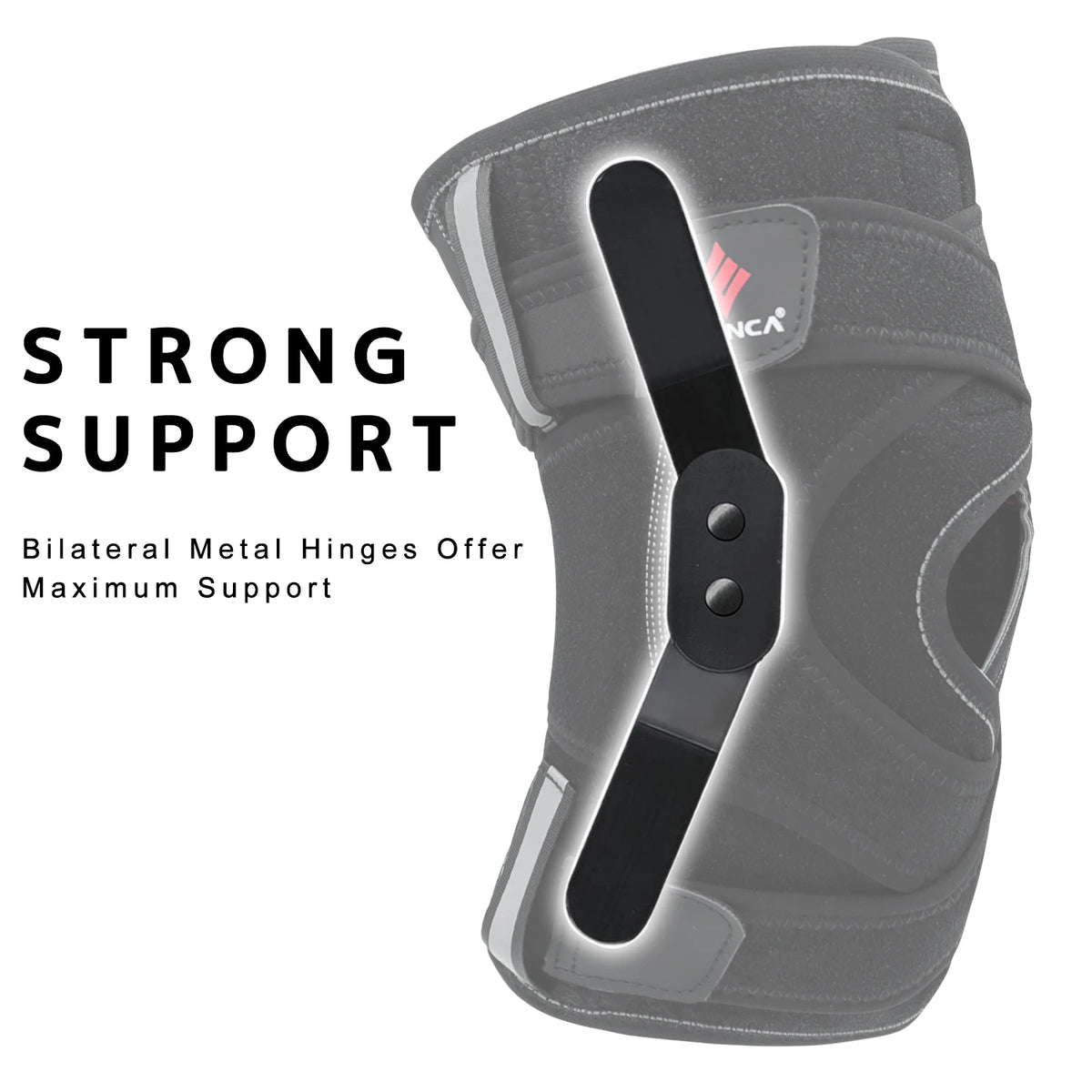 Hinged Knee Support Brace with Side Stabilisers for Men & Women.