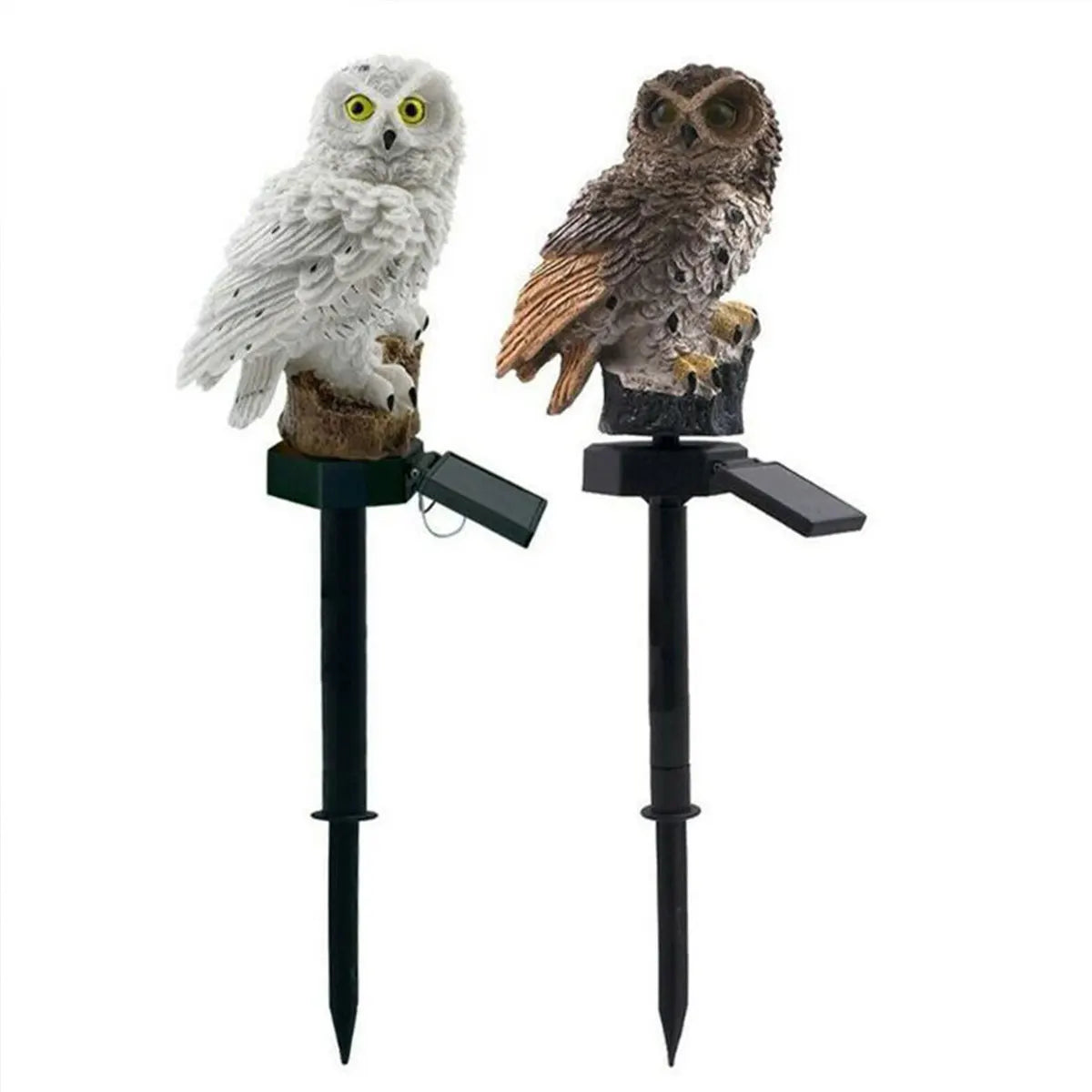 2-Pack Solar Owl Garden Lights – Outdoor LED Lawn Stake Lamps for Courtyard & Garden Décor.