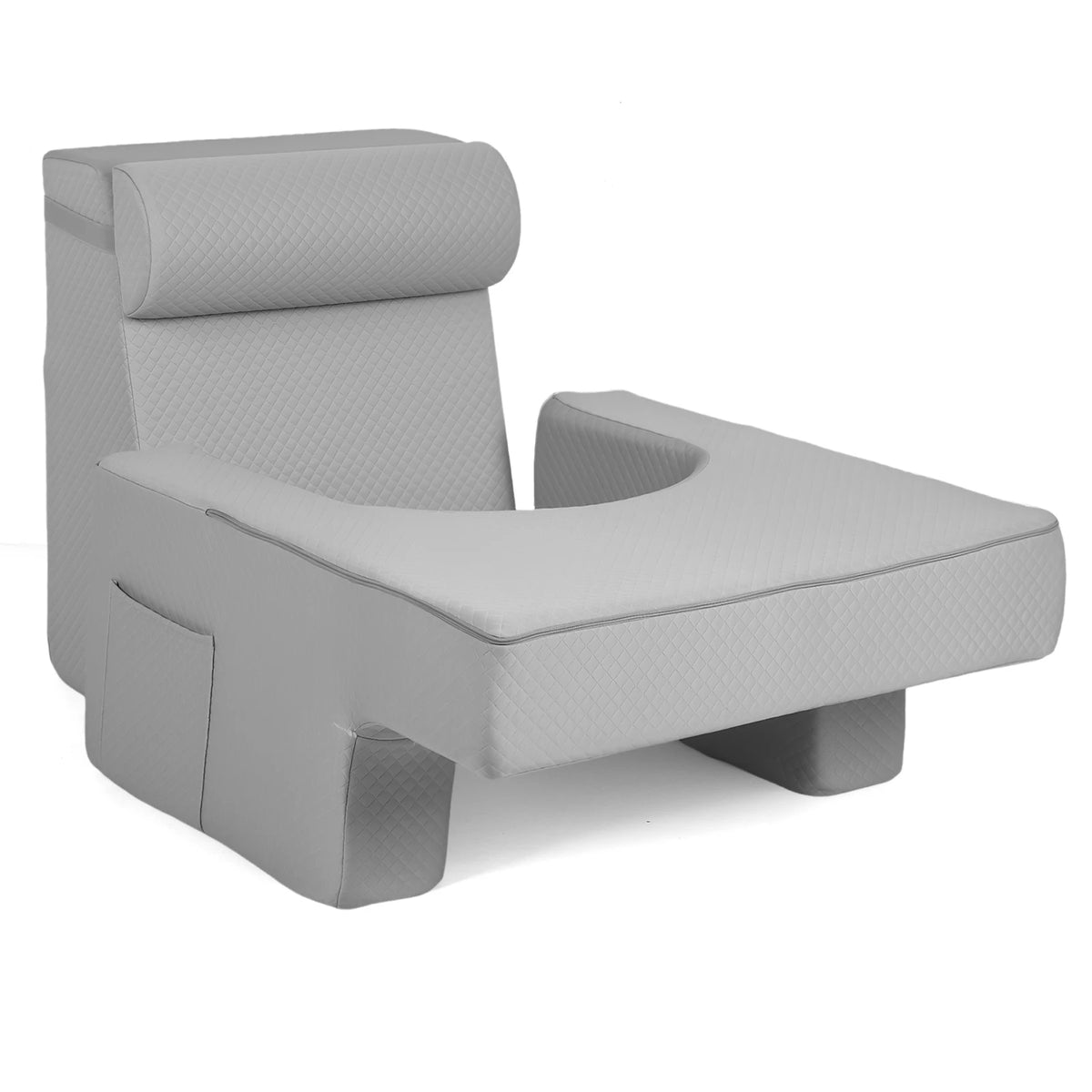 Ergonomic Back Support Pillow with Armrests & Pockets – Full-Body Reading Cushion for Bed, Sofa & Floor.