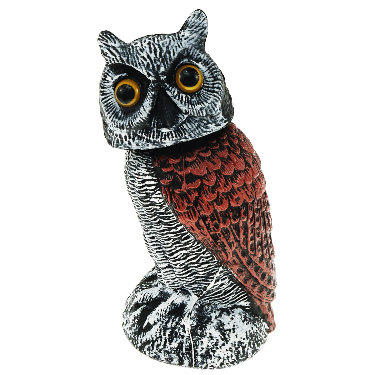 360° Rotating Fake Owl Decoy – Motion-Activated Bird Deterrent with Moving Head.