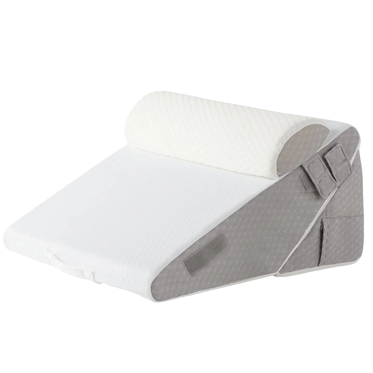 Adjustable Memory Foam Bed Wedge Pillow with Headrest – Incline Support Cushion for Sleeping, Reading & Relaxation.