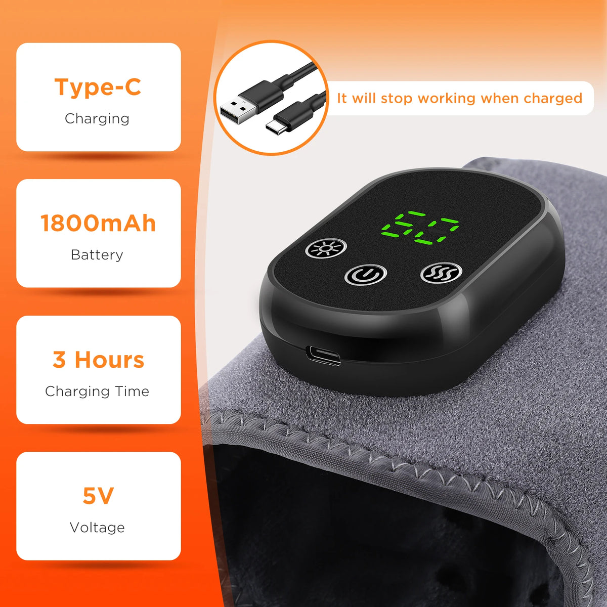 Electric Heated Ankle & Foot Massager with Vibration & Hot Compress