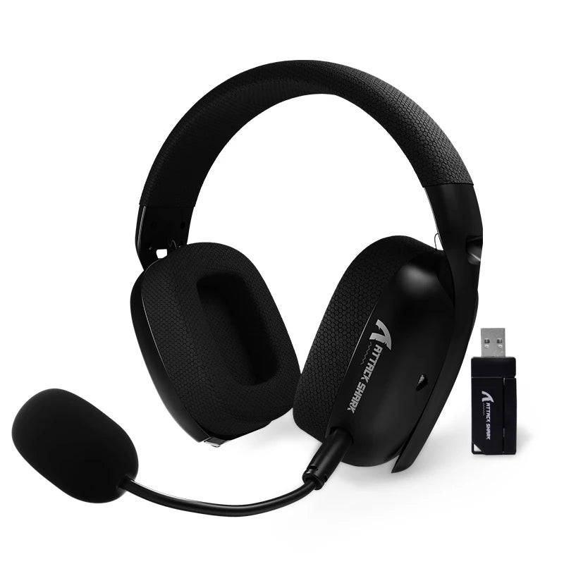 ATTACK SHARK L80PRO Gaming Headset, Lightweight Over-Ear Gaming Headphones, Wired/BT/2.4G Wireless,Dual Microphone Stereo