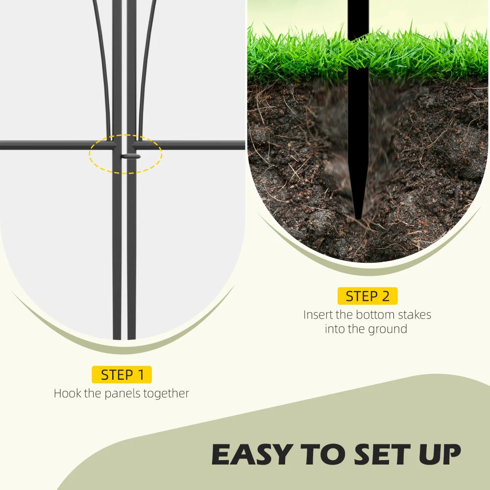 3.05m Modern Metal Garden Border Fence – Bendable Powder-Coated Landscape Edging.