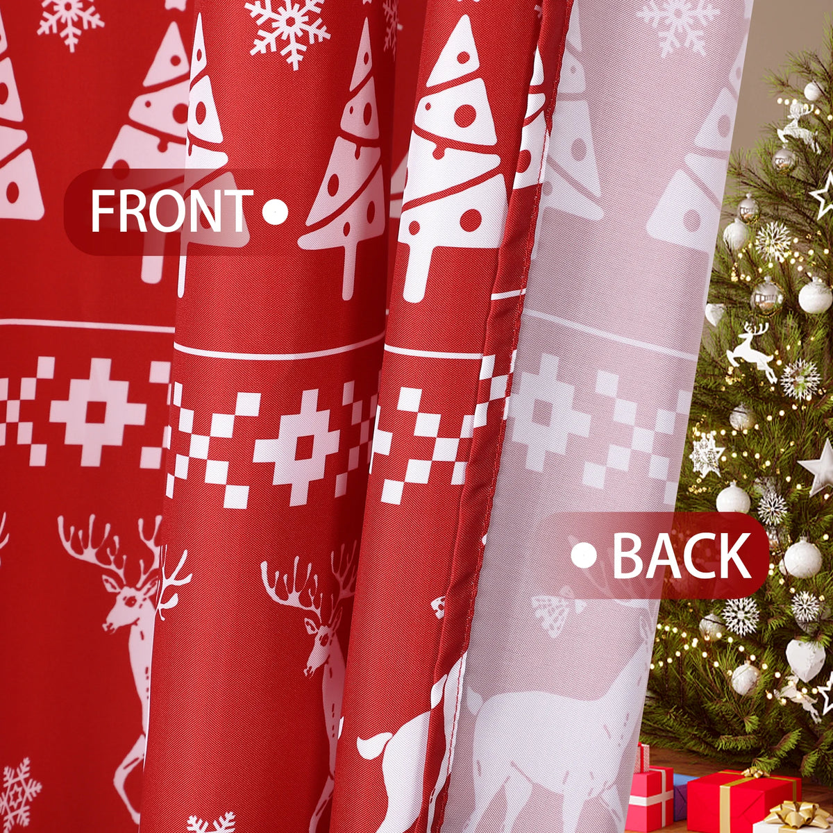 Christmas Shower Curtain – Waterproof Bathroom Curtain with Christmas Décor.