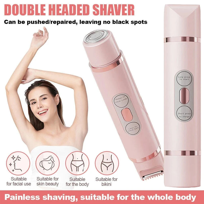 Double-Head Electric Epilator for Women – USB Rechargeable Body Hair Remover & Gentle Bikini Trimmer.