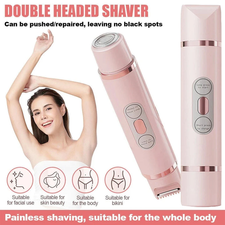 Double-Head Electric Epilator for Women – USB Rechargeable Body Hair Remover & Gentle Bikini Trimmer.