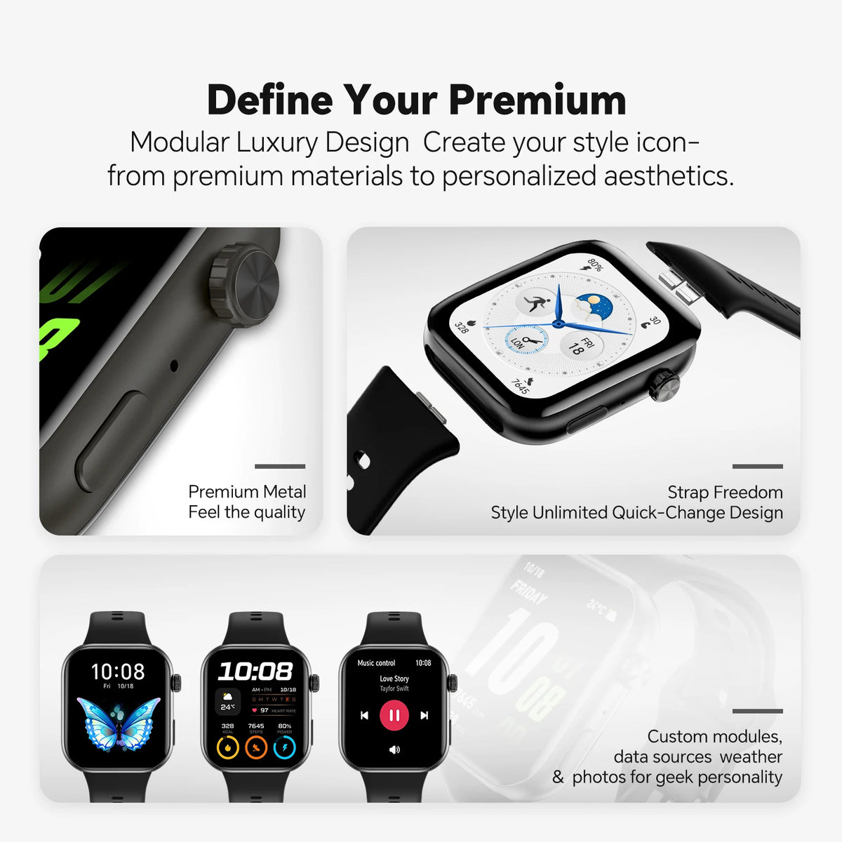 1.85" AMOLED Smartwatch with Bluetooth Calling, 14-Day Battery, 109 Sports Modes & 24/7 Health Tracking.