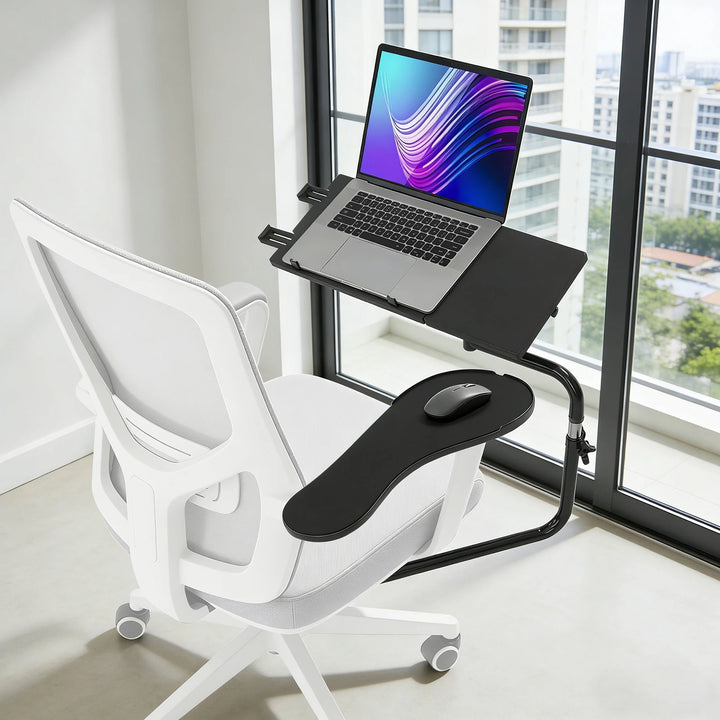 Laptop Stand with Dual Cooling Fans & USB Port – Adjustable Desk.