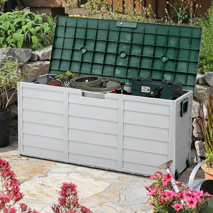 Outdoor Garden Plastic Storage Trunk – Weather-Resistant Storage Box.
