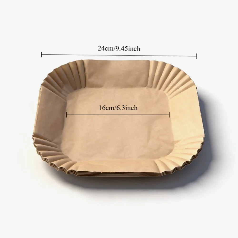 Air Fryer Paper Liners – Non-Stick Disposable Parchment Liners for Easy Cooking & Cleanup.