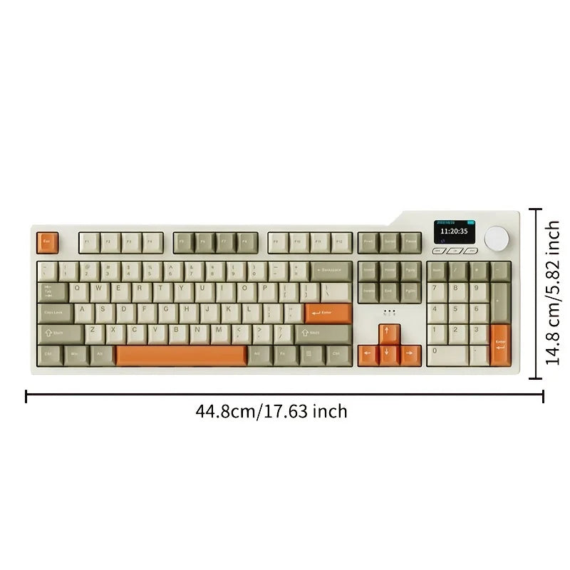 AJAZZ AK35I V3 104-Key Gasket Mechanical Keyboard – TFT Display, RGB, Hot-Swap & Tri-Mode.