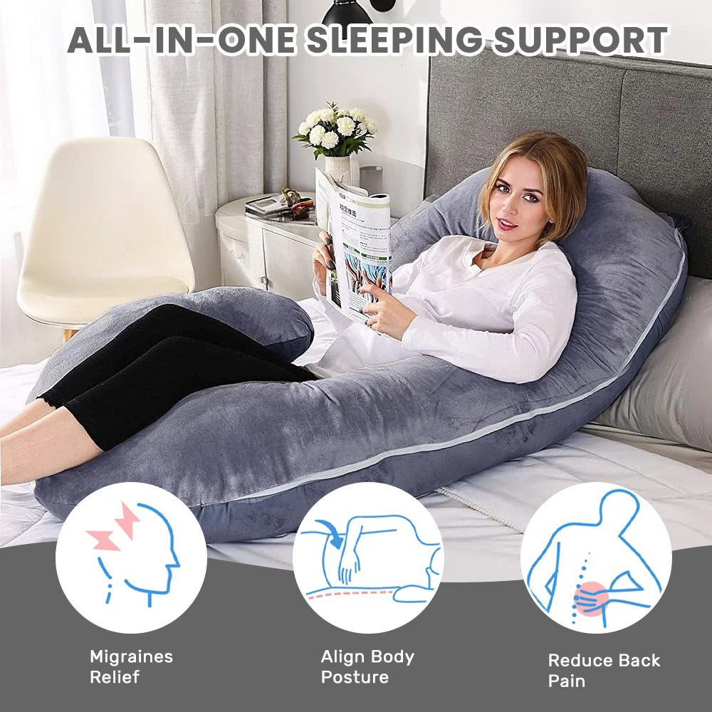 55-Inch C-Shaped Pregnancy Pillow.