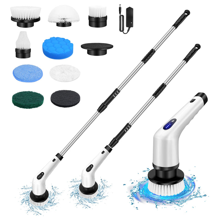 DayPlus 10-in-1 Cordless Electric Spin Scrubber – Multifunctional Rotary Cleaning Brush for Bathroom, Kitchen & Home.