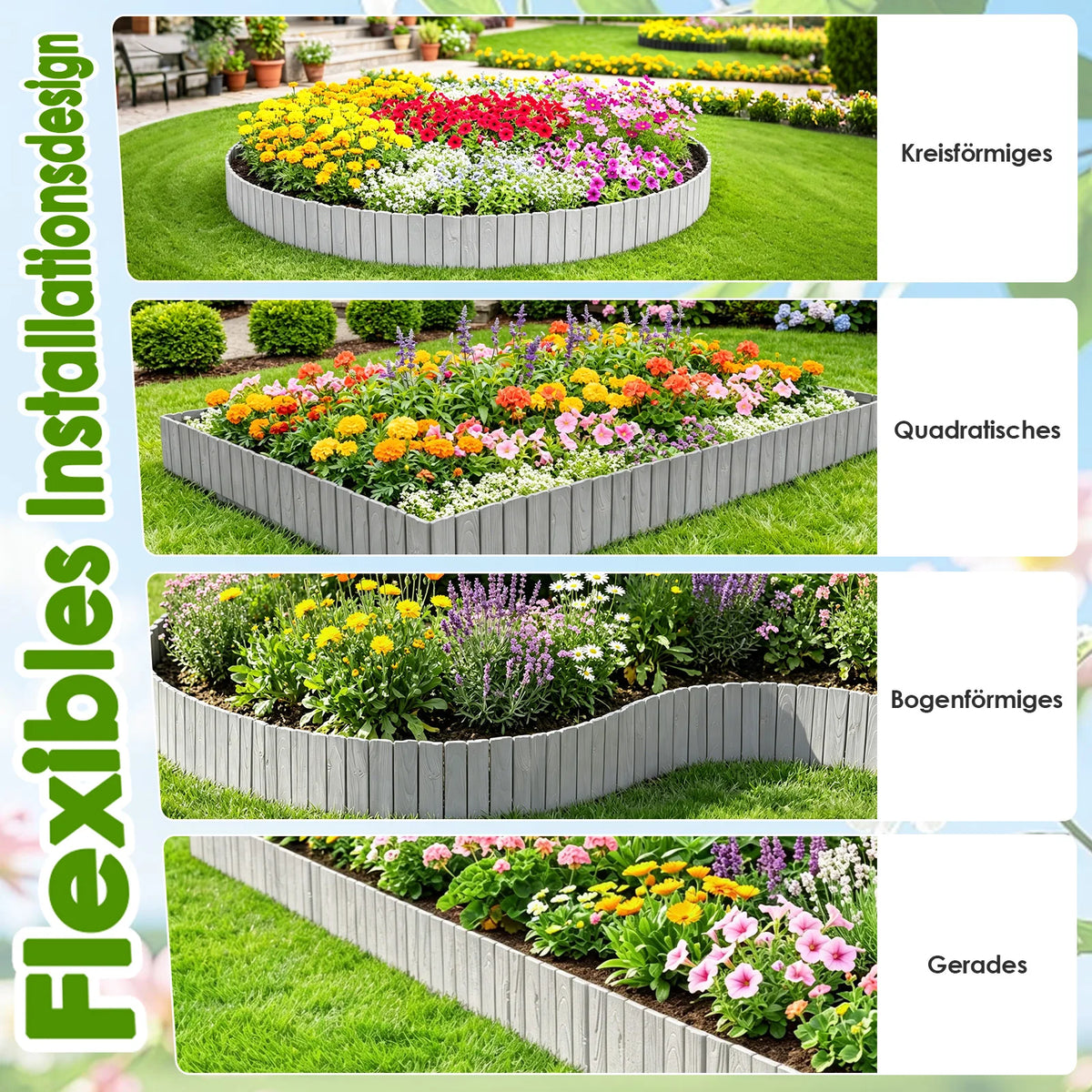 20-Piece Imitation Stone Garden Fence – Decorative Lawn & Plant Border Edging.