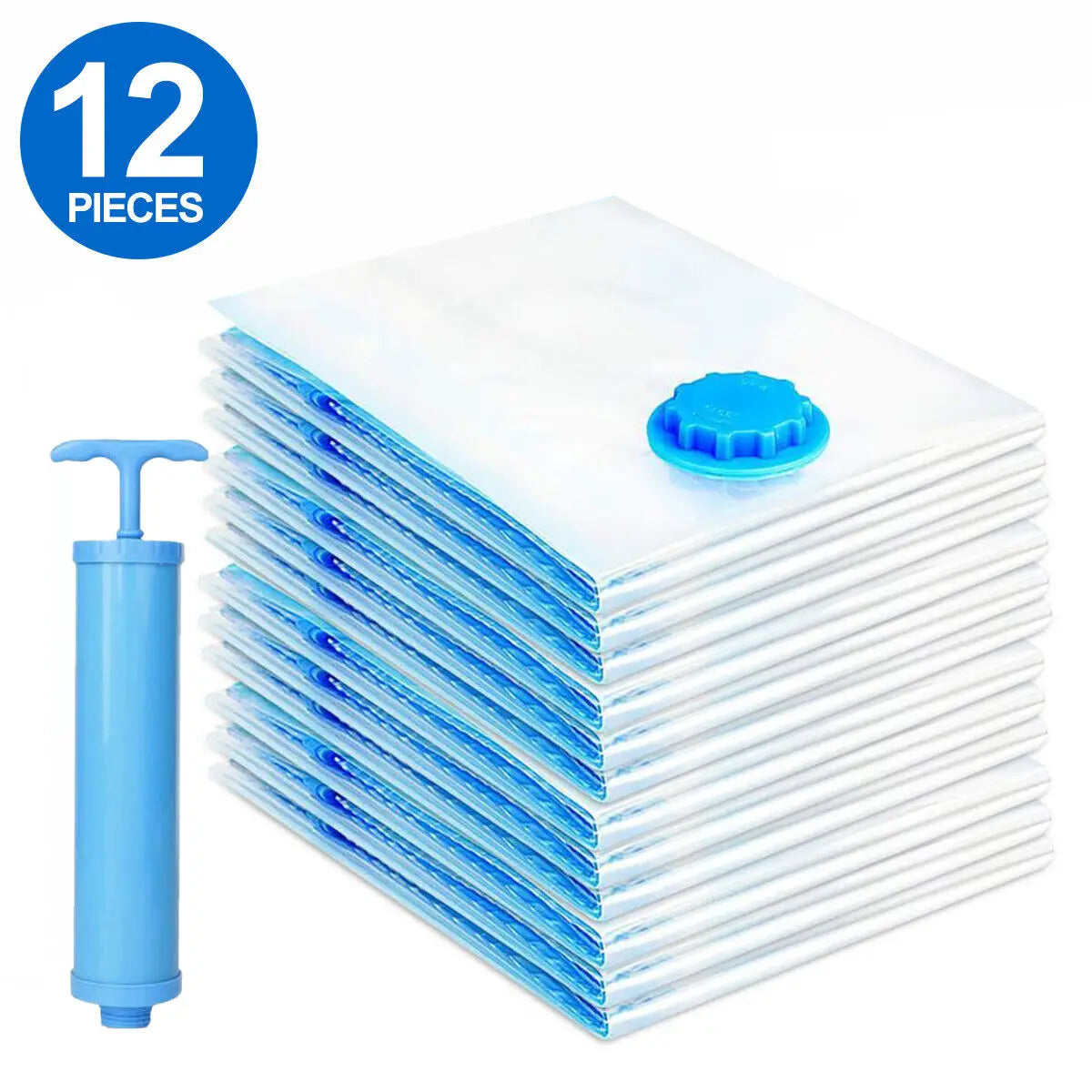 12-Pack Strong Vacuum Storage Bags – Space-Saving Large Clothes & Organiser Bags.
