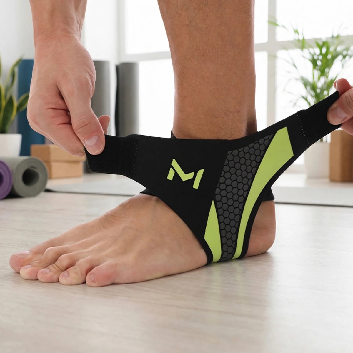 Adjustable Lace-Up Ankle Support Brace – Breathable Sports & Fitness Sleeve