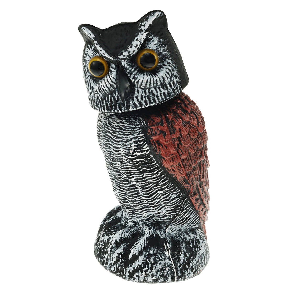 360° Rotating Fake Owl Decoy – Motion-Activated Bird Deterrent with Moving Head.