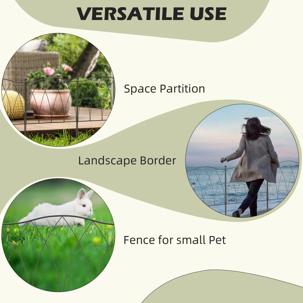 3.05m Modern Metal Garden Border Fence – Bendable Powder-Coated Landscape Edging.