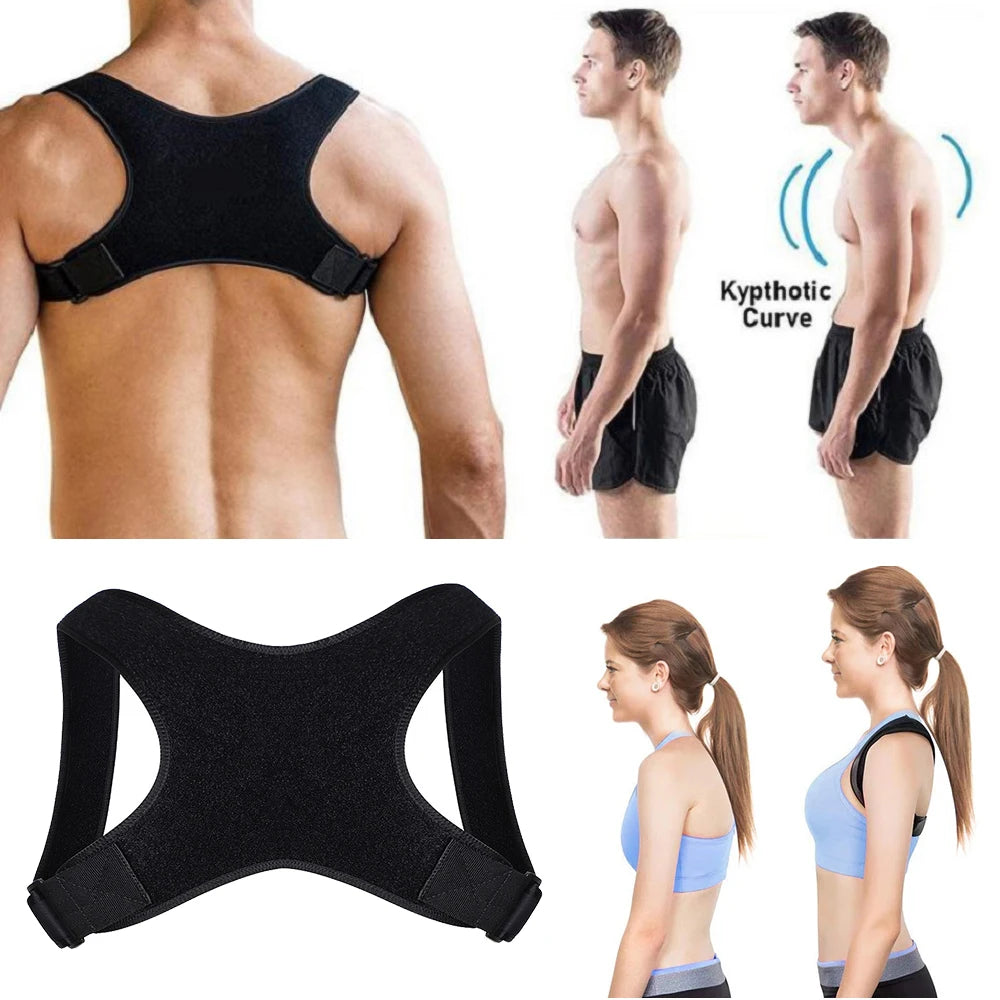 Posture Corrector & Back Support Brace – Adjustable Lumbar and Shoulder Support Belt for Men & Women.